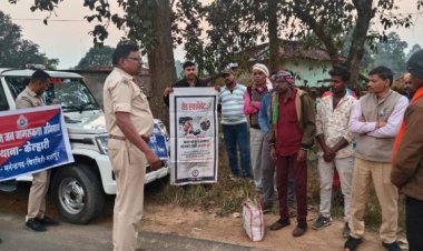 थाना प्रभारी टिकेश्वर यादव के नेतृत्व में चला यातायात जागरूकता अभियान