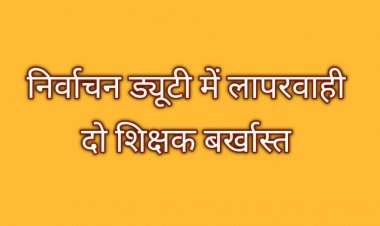 निर्वाचन डयूटी में लापरवाही एवं अनुशासनहीनता पर दो सहायक शिक्षक सेवा से बर्खास्त