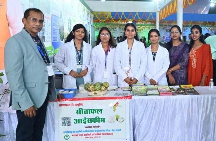 राज्योत्सव में सीताफल से पल्प और आइसक्रीम बनाने का प्रदर्शन 