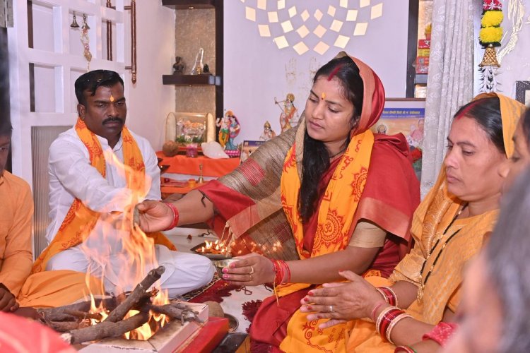 जन्मदिन के अवसर पर मंत्री  लक्ष्मी राजवाड़े ने किया हवन-पूजन, प्रदेश की सुख-समृद्धि की कामना