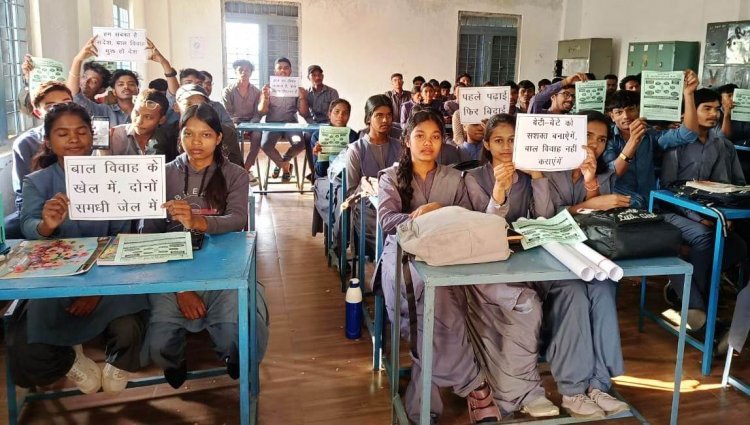 ‘बाल विवाह मुक्त छत्तीसगढ़ अभियान’ ग्राम पंचायत लालपुर में निकाली गई जागरूकता रैली