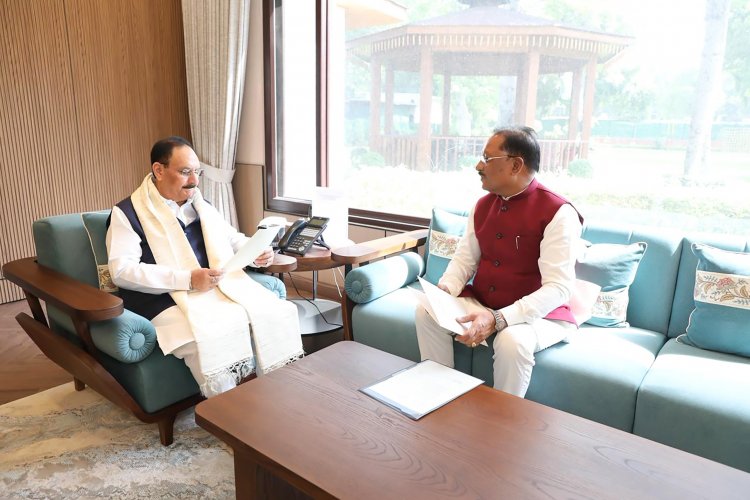 केंद्रीय स्वास्थ्य मंत्री जेपी नड्डा से मिले मुख्यमंत्री विष्णुदेव साय, स्वास्थ्य सेवाओं और किसानों के लिए खाद-बीज उपलब्धता पर हुई विस्तृत चर्चा
