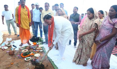 कदरेवा छाताडांड में 25 करोड़ के विकास कार्यों की सौगात, मंत्री जायसवाल ने किया भूमि पूजन