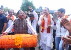 वडनगर से वाराणसी जा रही बाइक यात्रा का छत्तीसगढ़ की सीमा में स्वागत